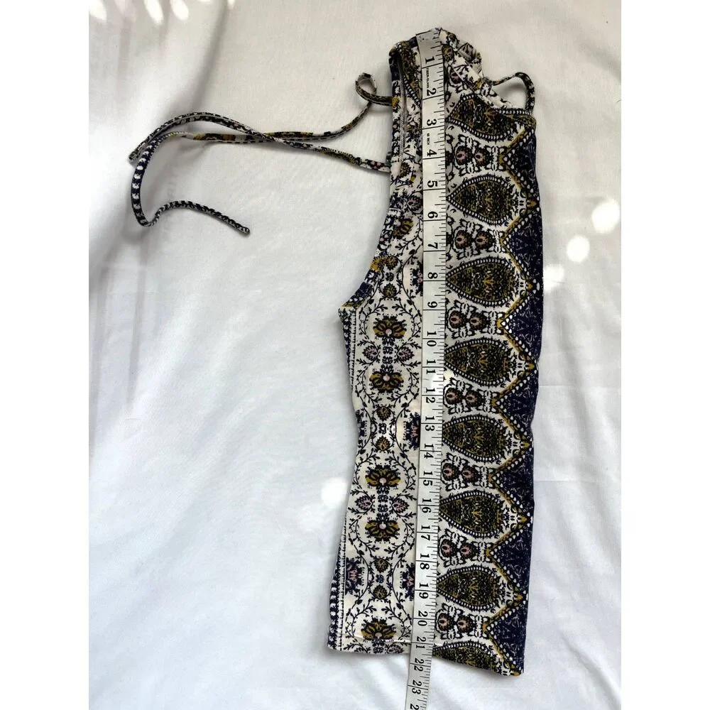Intimately Free People Paisley Cotton Tank Top Sze XS Boho Keyhole Back Bohemian